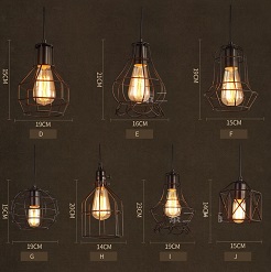 đèn thả trần khung sắt