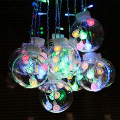 Đèn rèm led nháy bóng tròn, dây đèn rèm led trang trí