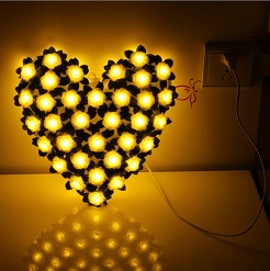 Đèn Led trái tim hoa hồng, đèn trang trí phòng ngủ, đèn trang trí tiệc