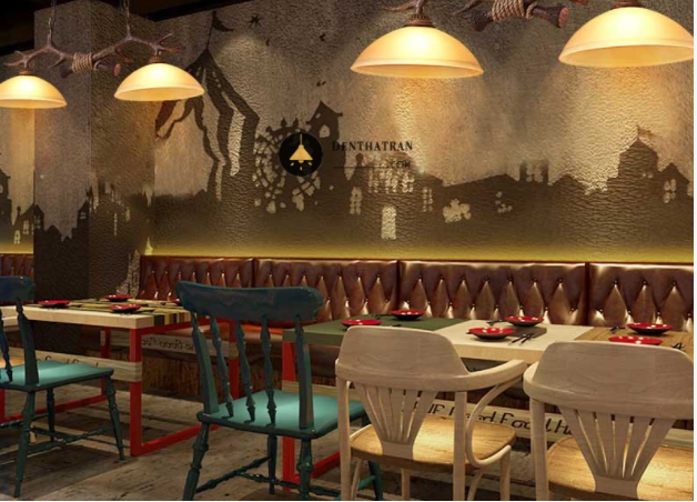 Đèn Thả Trần Hoa Hồng Họa Tiết Nổi 2 Mặt TT009 Vietmake, Đèn Thả Cao Cấp