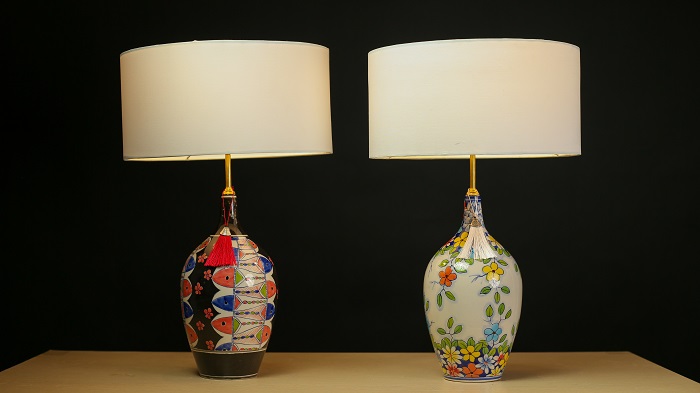 Den De Ban Trang Tri Cao Cap Vietmake Bgo013 Den Gom Xanh Ca Nau 1