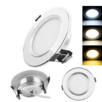Đèn led âm trần viền bạc