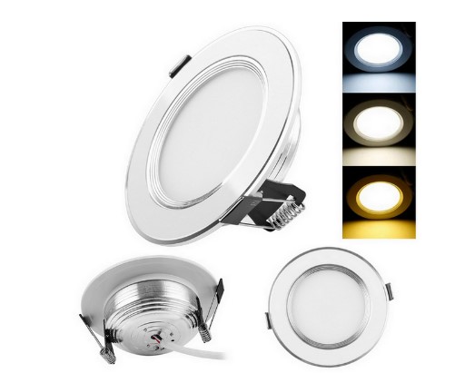 Đèn led âm trần viền bạc